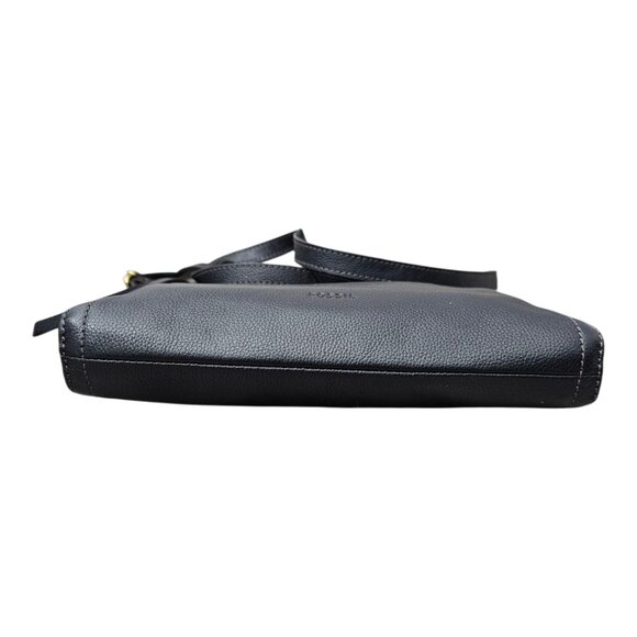 Fossil Emma Pebble Leather Slim Black Shoulder Crossbody Bag - Picture 10 of 16